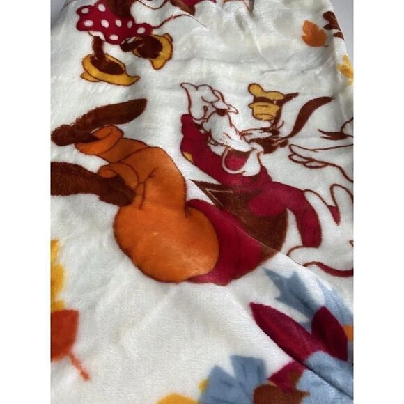 Disney Mickey Minnie Mouse Goofy Donald Throw Blanket 50"x70" Autumn Fall NEW - Picture 3 of 12